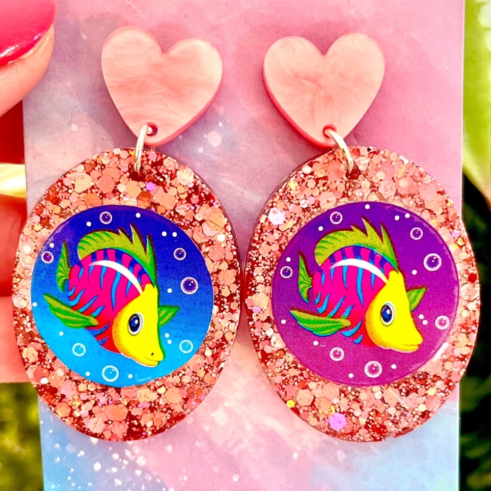 Vintage Acrylic Fish Earrings